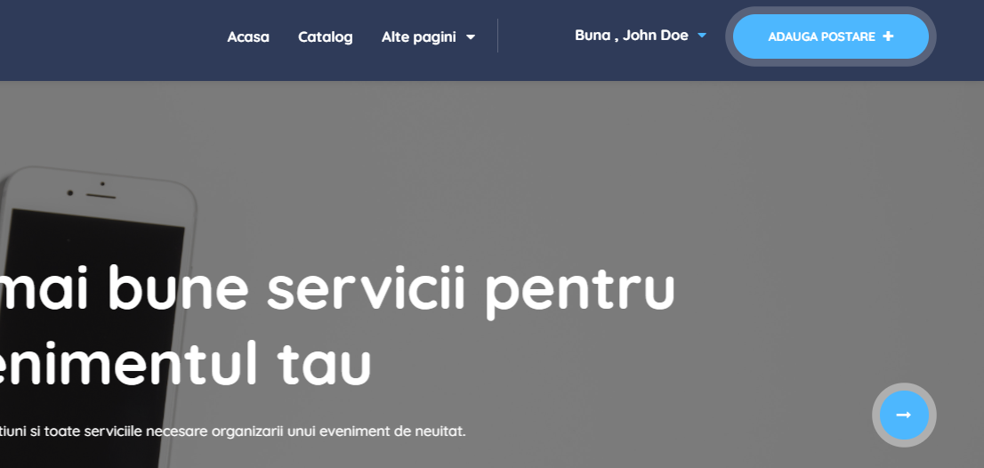 cum sa accesati contul belle event, website servicii organizare evenimente